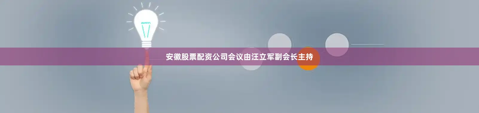 安徽股票配资公司会议由汪立军副会长主持