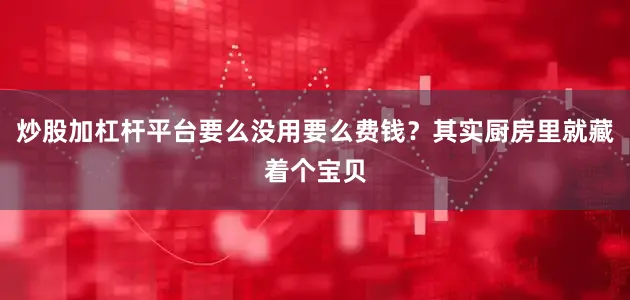 炒股加杠杆平台要么没用要么费钱？其实厨房里就藏着个宝贝
